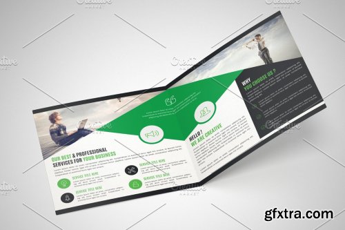 CreativeMarket - Square Bifold Brochure Template 4241541