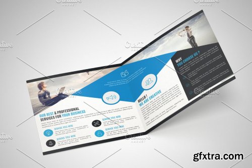 CreativeMarket - Square Bifold Brochure Template 4241541