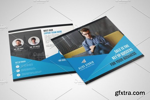 CreativeMarket - Square Bifold Brochure Template 4241541