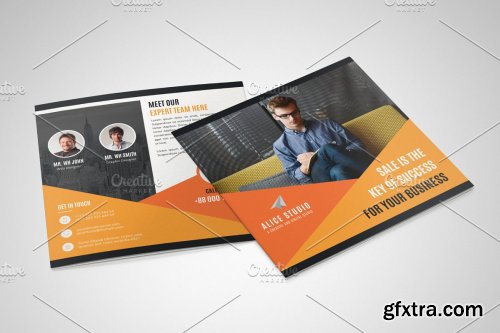 CreativeMarket - Square Bifold Brochure Template 4241541