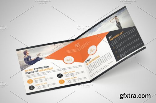 CreativeMarket - Square Bifold Brochure Template 4241541