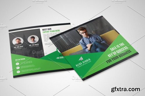 CreativeMarket - Square Bifold Brochure Template 4241541