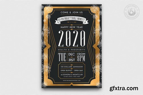 CreativeMarket - 10 New Year Flyer Bundle 4197215