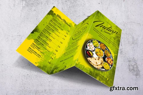 Indian Cuisine Trifold A4 & US Letter Food Menu