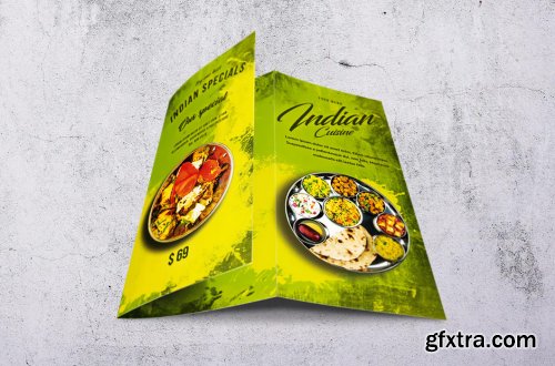 Indian Cuisine Trifold A4 & US Letter Food Menu