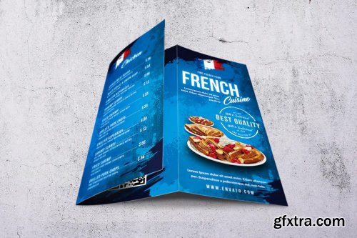 French Cuisine Trifold A4 & US Letter Food Menu