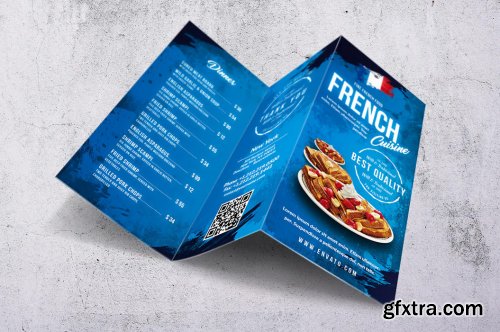 French Cuisine Trifold A4 & US Letter Food Menu