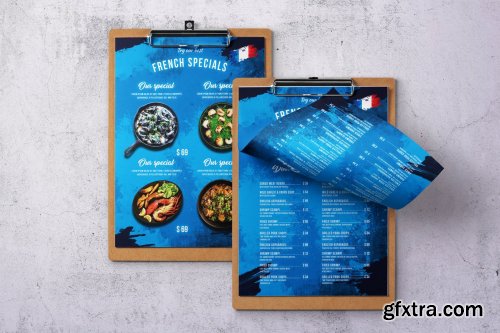 French Cuisine Single Page A4 & US Letter Menu