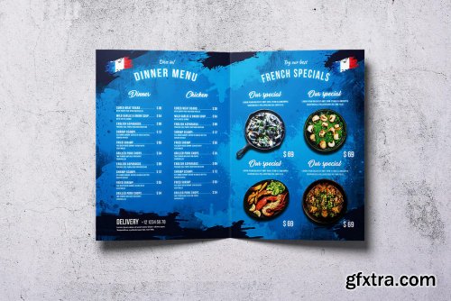 Different Countries Bifold Food Menu Bundle