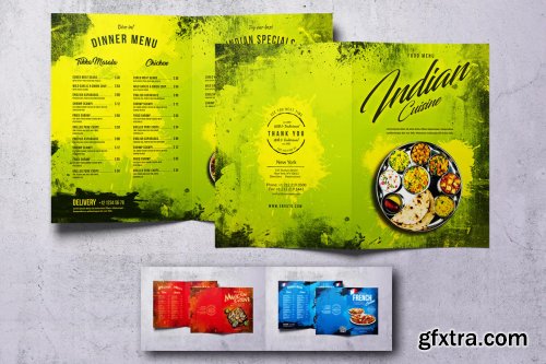 Different Countries Bifold Food Menu Bundle