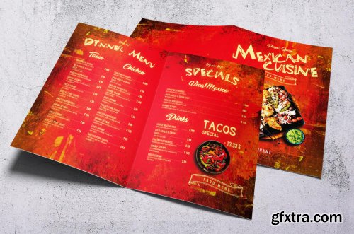 Different Countries Bifold Food Menu Bundle