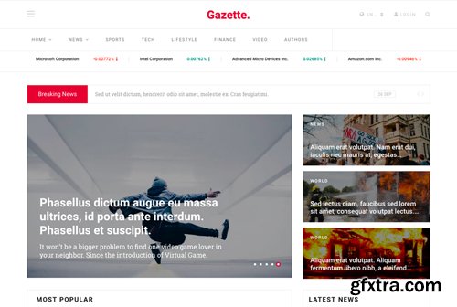 JoomShaper - Gazette v1.2 - News, Magazine, and Blog Joomla Template