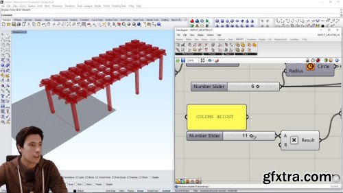 Rhino Grasshopper Architectural Trellis with Pattern full tutorial