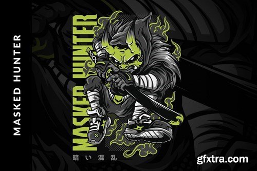 Masked Hunter T-Shirt Design