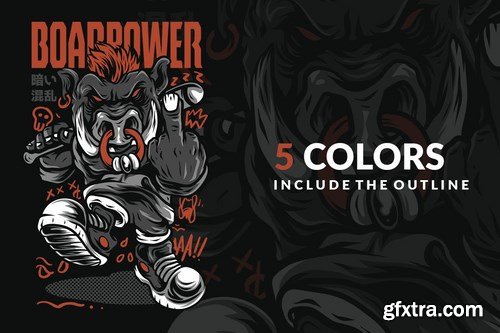 Boar Power T-Shirt Design