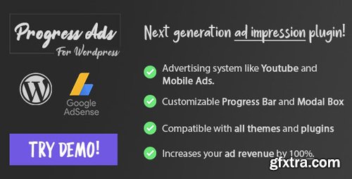 CodeCanyon - Progress Ads v1.0.0 - WordPress Skippable Ads Plugin - 24149118