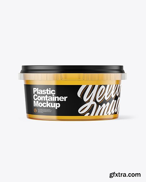 Plastic Container with Honey Mockup 50704