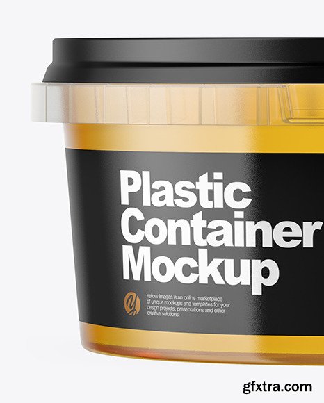 Plastic Container with Honey Mockup 50704