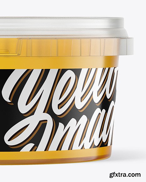 Plastic Container with Honey Mockup 50704