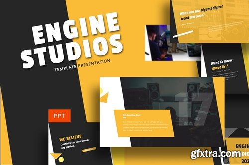 Engine Studio - Music Powerpoint, Keynote and Google Slides Templates