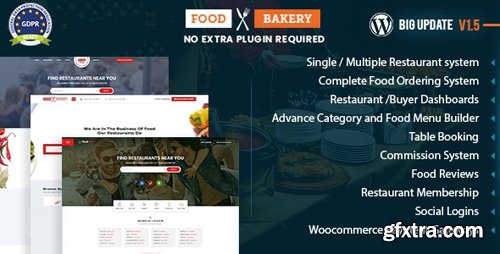 ThemeForest - FoodBakery v1.5.0 - Food Delivery Restaurant Directory WordPress Theme - 18970331 - NULLED