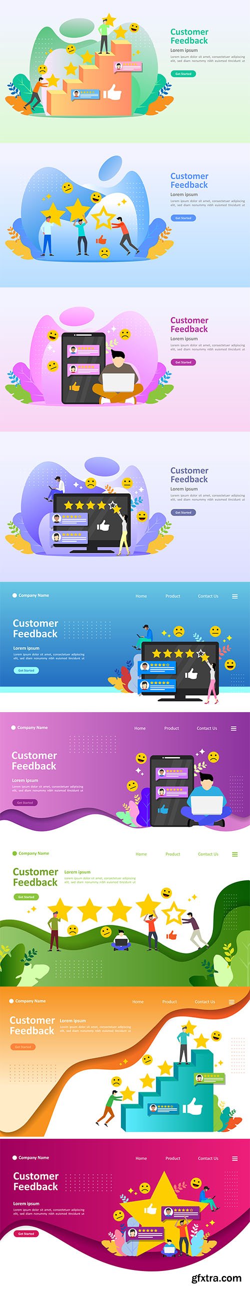 Vector Set - Landing Page EPS Templates Vol 18