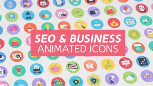 Videohive - 100 Seo & Business Modern Flat Animated Icons