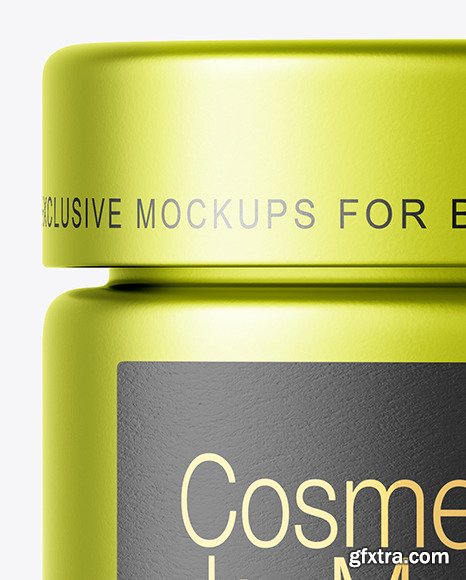 Matte Metallic Cosmetic Jar Mockup 50664