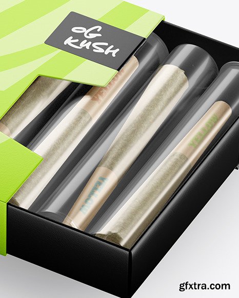 Box w/ Tubes w/ Weed Joints Mockup 50876