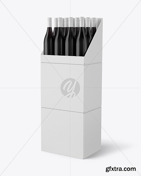 Stand with Red Wine Bottles Mockup 50873