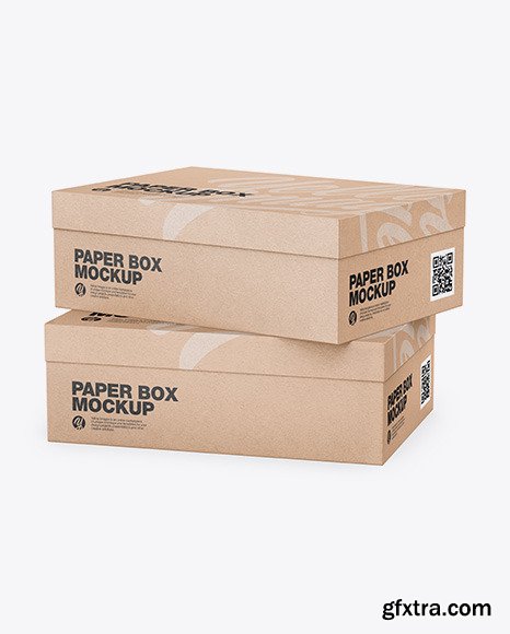 Two Kraft Boxes - Half Side View 50868