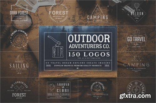 MightyDeals 150 Customizable Outdoor Adventurers Logos