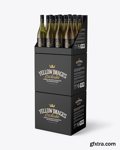 Stand with White Wine Bottles Mockup 50894