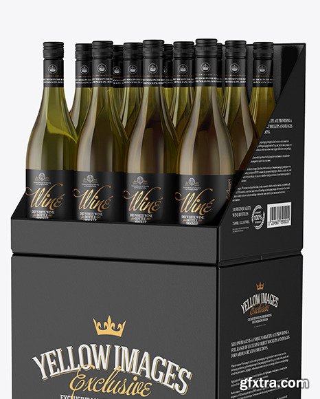 Stand with White Wine Bottles Mockup 50894