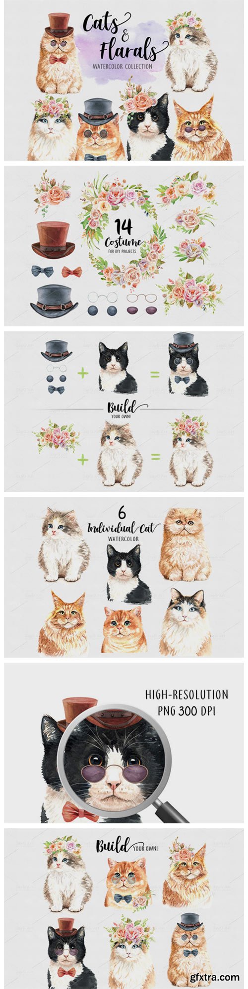 Cat Lover Watercolor Clip Art 1966460