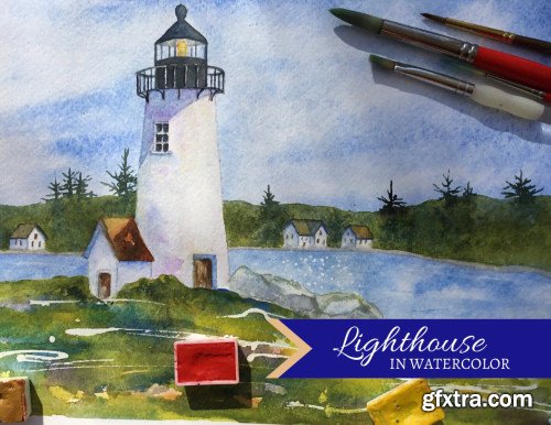 Lighthouse in Watercolor