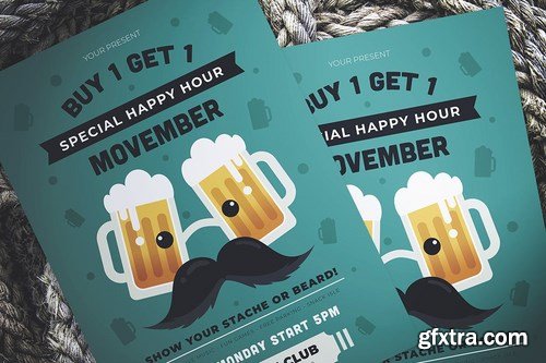 Movember Happy Hour Flyer