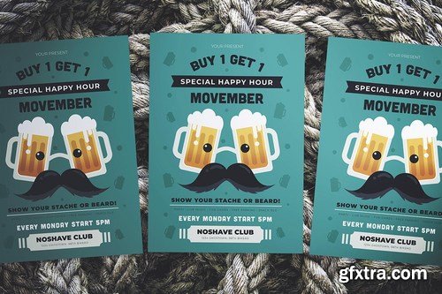 Movember Happy Hour Flyer