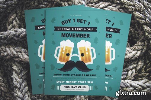 Movember Happy Hour Flyer