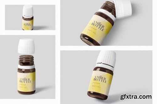 Amber Bottle Mockup Set