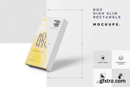 Box Mockup Set - High Slim Rectangle