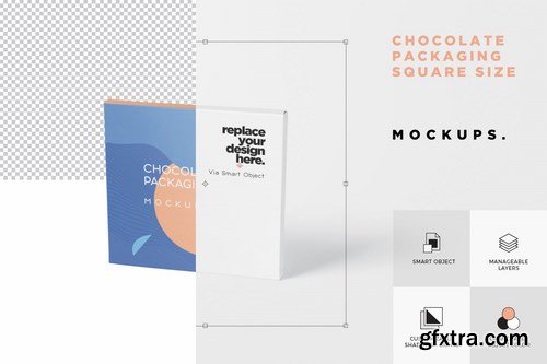 Chocolate Packaging Mockup Set - Square Size