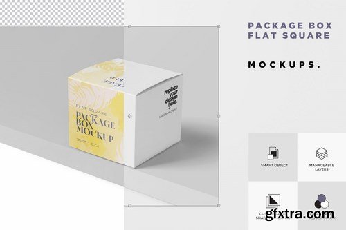 Package Box Mock-Up Set - Flat Square