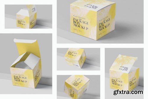 Package Box Mock-Up Set - Flat Square