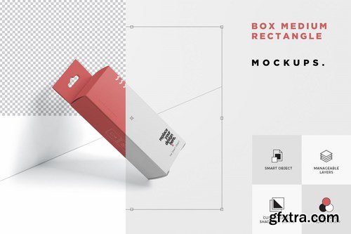 Box Mockup Set- Medium Rectangle Size with Hanger