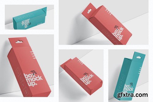 Box Mockup Set- Medium Rectangle Size with Hanger