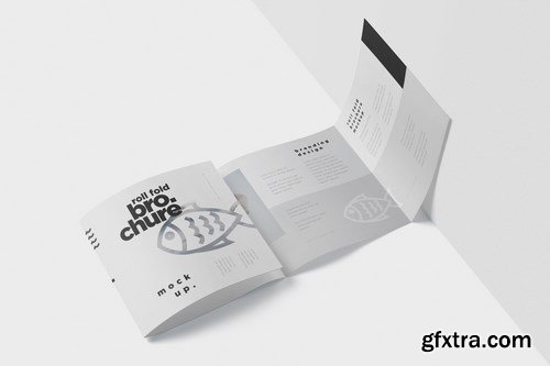 Roll-Fold Brochure Mockup Set - Square Format