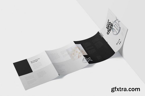 Roll-Fold Brochure Mockup Set - Square Format