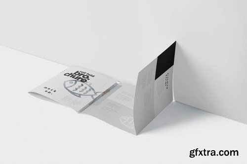 Roll-Fold Brochure Mockup Set - Square Format