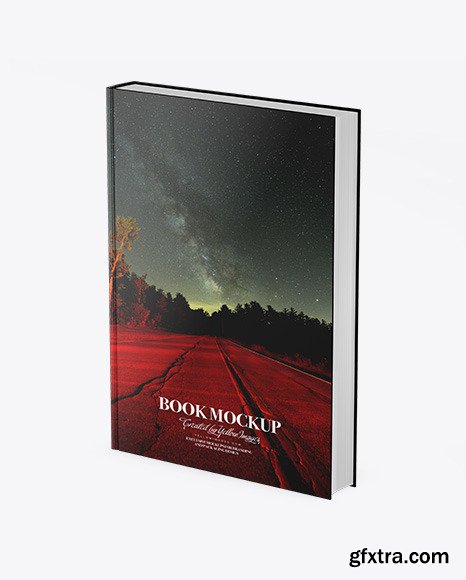 Book w/ Glossy Cover Mockup - Half Side View 50826